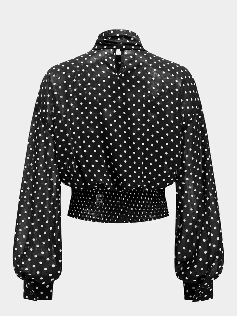 Commense Polka Dot Bow Neck Blouse - Picture 3 of 8